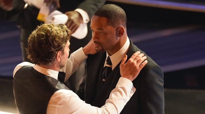 Bradley Cooper with Will Smith at the 2022 Oscars